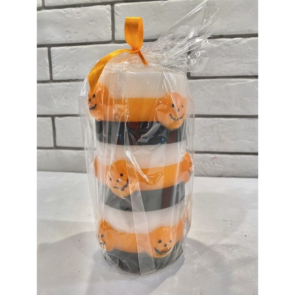 New Country Halloween Pumpkin‎ Face Pillar Candle - Picture 4 of 5